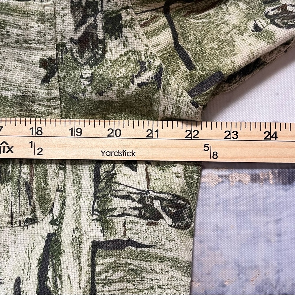 Vtg WOOLRICH Mens M Golfer Print Shirt Button Down Woven Short Sleeve Green 90s - Picture 13 of 15
